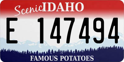 ID license plate E147494