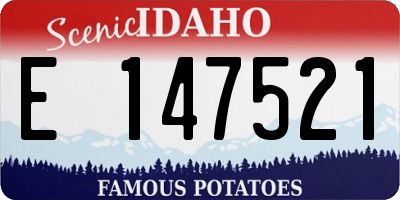 ID license plate E147521