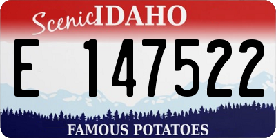 ID license plate E147522