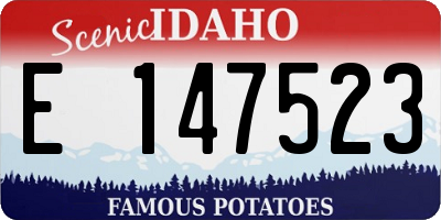 ID license plate E147523