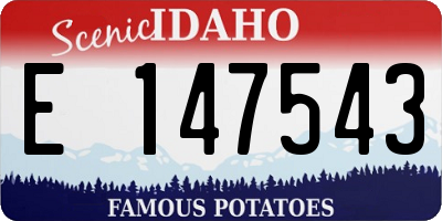 ID license plate E147543