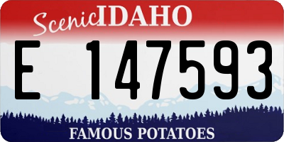 ID license plate E147593