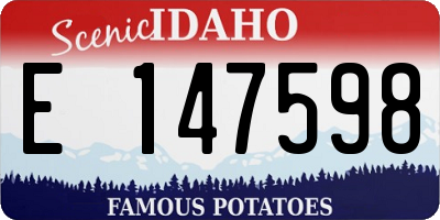 ID license plate E147598