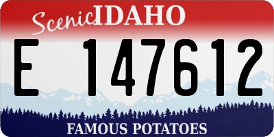 ID license plate E147612