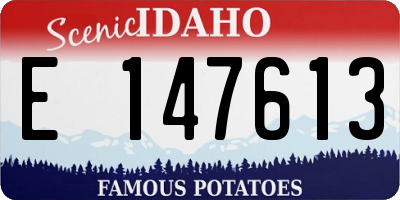 ID license plate E147613