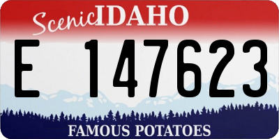 ID license plate E147623