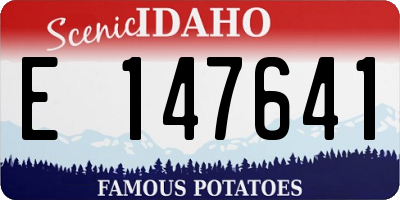 ID license plate E147641