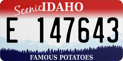ID license plate E147643
