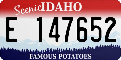 ID license plate E147652