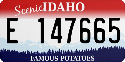 ID license plate E147665