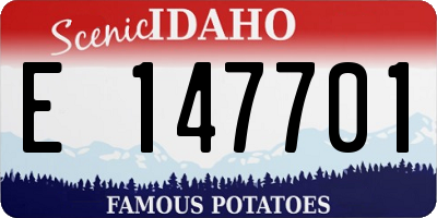 ID license plate E147701