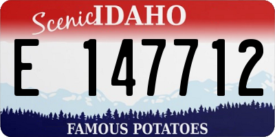 ID license plate E147712