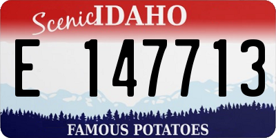 ID license plate E147713