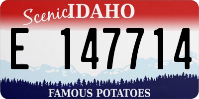 ID license plate E147714