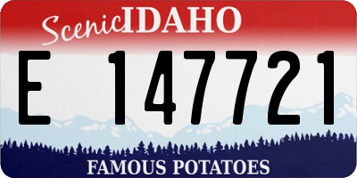 ID license plate E147721
