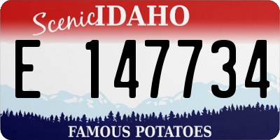 ID license plate E147734