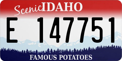 ID license plate E147751