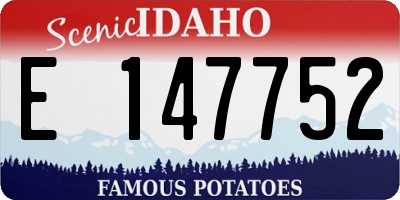 ID license plate E147752