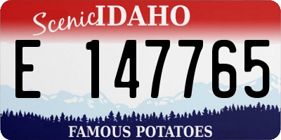 ID license plate E147765