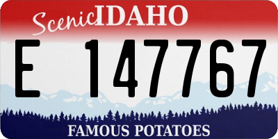 ID license plate E147767