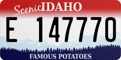 ID license plate E147770
