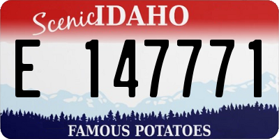 ID license plate E147771