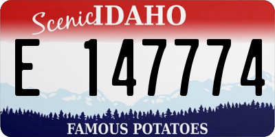 ID license plate E147774