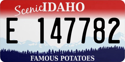 ID license plate E147782