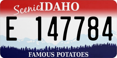 ID license plate E147784