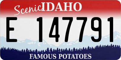 ID license plate E147791