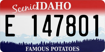 ID license plate E147801