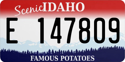 ID license plate E147809