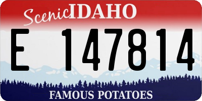 ID license plate E147814