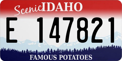 ID license plate E147821