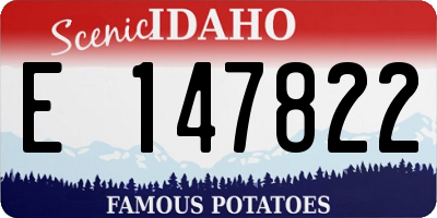 ID license plate E147822