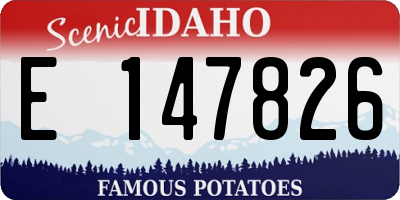 ID license plate E147826