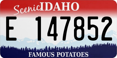 ID license plate E147852