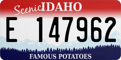 ID license plate E147962