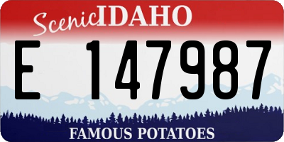 ID license plate E147987
