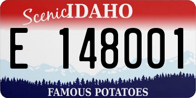 ID license plate E148001