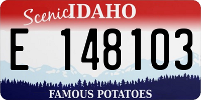 ID license plate E148103