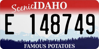 ID license plate E148749