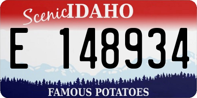 ID license plate E148934