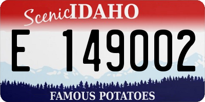 ID license plate E149002