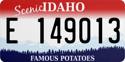 ID license plate E149013
