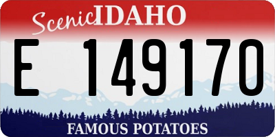 ID license plate E149170