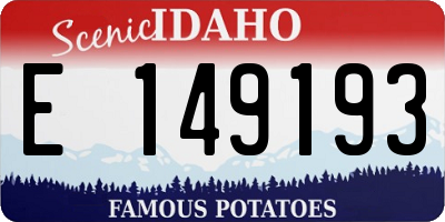 ID license plate E149193