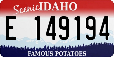 ID license plate E149194