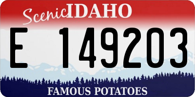 ID license plate E149203