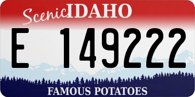 ID license plate E149222